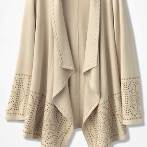 NWT Coldwater Creek Faux Suede Studded Jacket